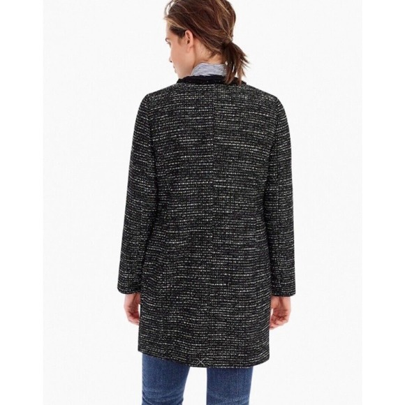 NWT NEW J.CREW TWEED BLACK LONG JACKET COAT 6 SOLD OUT! - Picture 6 of 14